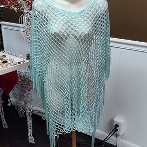 Ladies Fringed Poncho Wrap